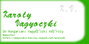 karoly vagyoczki business card